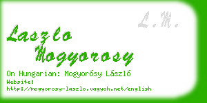 laszlo mogyorosy business card